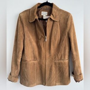 St. John's Bay Women's Brown Suede Zip Jacket